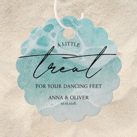 Little Treat for your Dancing Feet Beach Wedding Favor Tags - flip flop Flip Flop Favors, Bachelorette Favors, Beach Wedding Favors, Wedding Favor Tags, Beach Theme Wedding, Free Birthday Invitations, Free Birthday Invitation Templates, Kids Stationery, Free Birthday Stuff