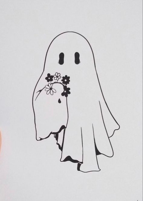 Spooky Tattoos Ghost, Tattoos Celestial, Tattoos Ghost, Tattoos Spiritual, Gothic Tattoo Ideas, Celestial Tattoos, Ghost With Flowers, Tattoo Machine Tattoo, Tattoo Halloween