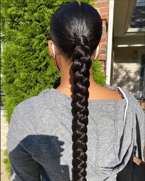 Baddie Hairstyles For Long Hair, Natural Hair Braid Styles, Trendy Ponytail, Ponytail Hairstyle Ideas, Sleek Braided Ponytail, Sleek Braid, Sleek Ponytail Hairstyles, Ponytail Hairstyle, Chignon Hair