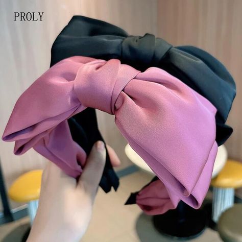 Proly Fashion Women Headband Double Layer Big Bow Knot Hairband Solid Color Turban Adult Top Quality Headwear Hair Accessories - Headband - AliExpress Knot Hairstyles, Knot Hairband, Big Bow Headband, Women Headband, Hair Knot, Bow Knot, Turban Headbands, Big Bow, Diy Hair Bows