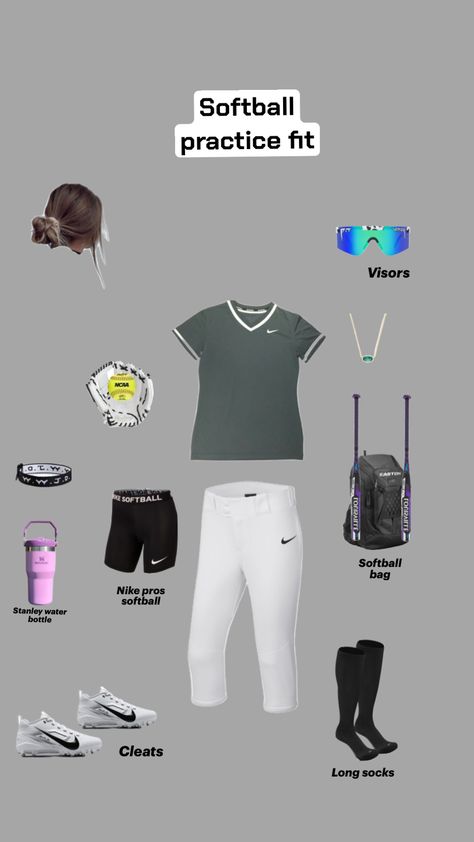 #softball #practice #softballpractice #outfit #softballfit Softball Practice, Softball Outfits, Practice Outfits, Softball, Cute Outfits