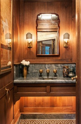 Upper West Side Apartment, Traditional Architect, Traditional Bathrooms, Inglenook Fireplace, Apartment Renovation, Traditional Building, Downstairs Bathroom, Arts Crafts Style, Wood Panel Walls