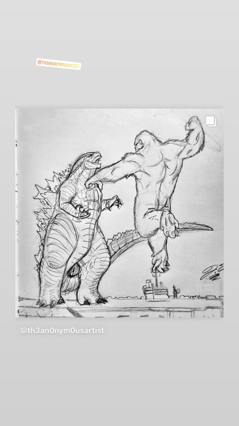 Godzilla Vs Kong Art, Kong Vs Godzilla Drawing, Godzilla Vs Kong Drawing, King Kong Drawing, Godzilla Sketch, Kong Drawing, Godzilla Drawing, Godzilla And King Kong, Don King