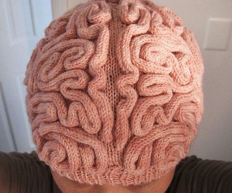 Brain Beanie Brain Beanie, Evil Genius, French Knitting, Evil Geniuses, Digital Closet, I Cord, Make Yourself, Crochet Accessories, Skull Cap