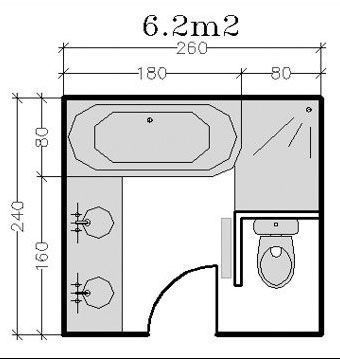 18 plans de salle de bains de 5 à 11 m² : conseils d'architecte - CôtéMaison.fr éloigner la douche de la toilette et y insérer une porte pour accès à ma chambre Toilet Plan, Bathroom Plan, Bathroom Layouts, Bathroom Design Layout, Bathroom Plans, Bathroom Floor Plans, Bad Inspiration, Toilet Design, Bathroom Layout