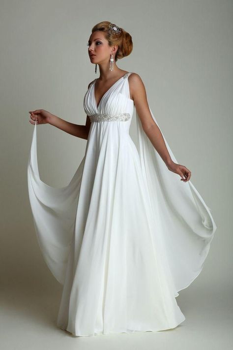 Grecian Wedding Dresses, Watteau Train Wedding Dress, Greek Goddess Wedding Dress, Greek Style Wedding Dress, Grecian Style Wedding Dress, Wedding Dress Empire, Goddess Wedding Dress, Grecian Wedding Dress, Greek Wedding Dresses