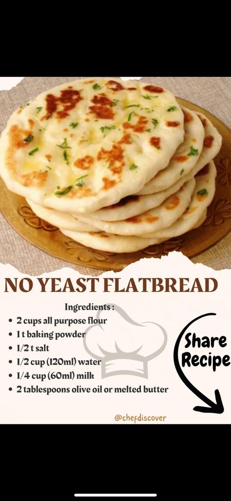 No Yeast Flatbread, Flat Breads, Homemade Bread Recipes Easy, Homemade Bread Easy, Twisted Recipes, Flat Bread, Easy Bread Recipes, All Purpose Flour, Toast Recipes