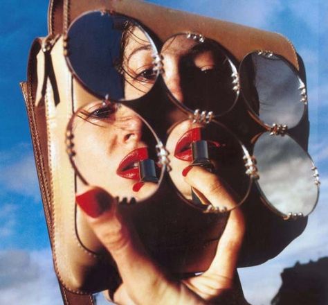 prada s/s 1999, steve heitt for vogue italia february 1999 Guy Bourdin, Creative Class, Vogue Uk, Vogue Italia, Interesting Faces, Round Sunglass Women, Italian Style, Round Sunglass Men, 50 Years