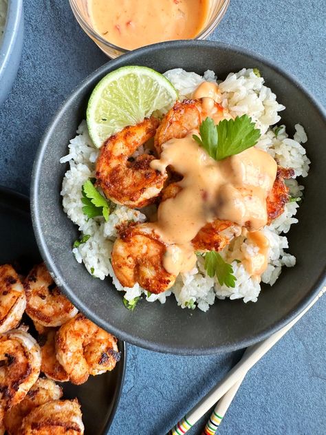 Grilled Bang Bang Shrimp Bang Bang Shrimp Not Fried, Grilled Bang Bang Shrimp, Fresh Fish Recipes, Shrimp In The Oven, Bang Bang Shrimp Recipe, Air Fryer Fried Chicken, Seafood Shrimp, Bang Bang Shrimp, Salmon And Shrimp