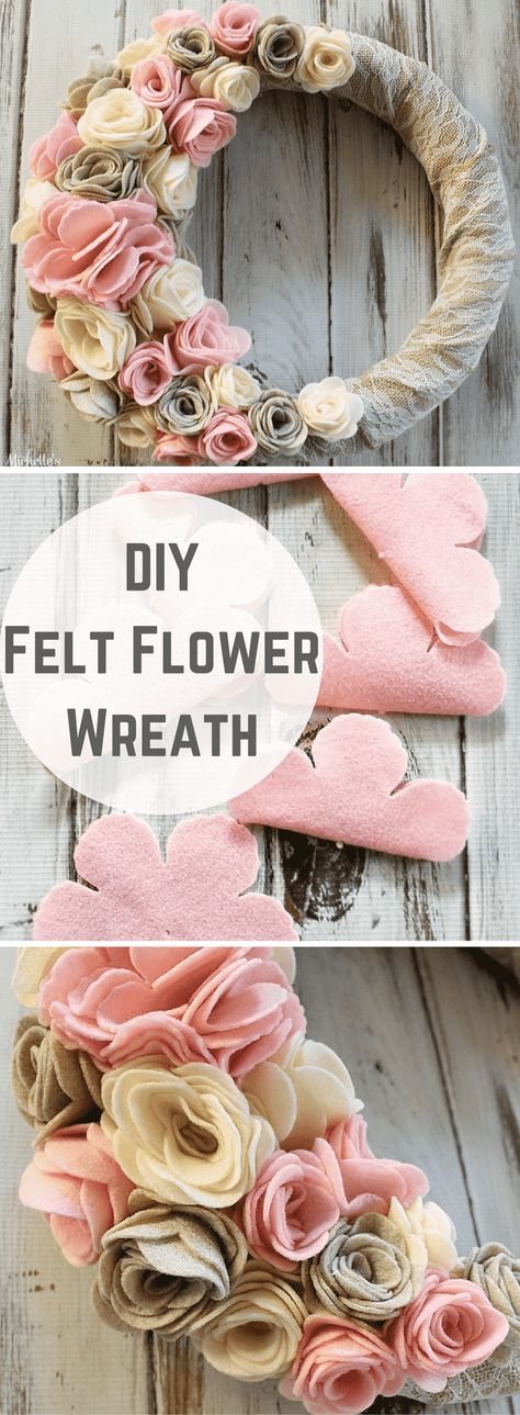 DIY Sizzix Tutorial: How to Make a Felt Flower Wreath Felt Flower Wreath, Diy Fleur, Felt Flower Wreaths, Felt Flowers Diy, Fleurs Diy, Flower Wreaths, Felt Wreath, Diy Felt, Wreath Diy