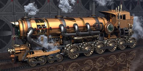 Victorian Steampunk Aesthetic, Model Steam Trains, Steampunk Train, Steampunk Machine, Steampunk Machines, Steam Art, Steampunk Vehicle, Steampunk Airship, Steampunk Aesthetic