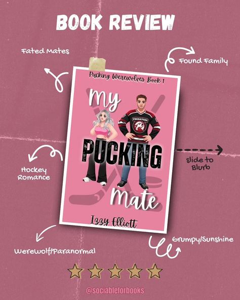 Book Review - My Pucking Mate by Izzy Elliott ⭐⭐⭐⭐⭐ I was very lucky to get the ARC for this book and I went into it completely unbiased. I am going to try and keep this spoiler free and do a more indepth review, with spoilers, on my GoodReads. 🫶 I was completely taken aback by this book, I went in thinking it was going to be a fluffy Hockey Romance with a Paranormal twist. I was wrong. This story had more worldbuilding than I expected and setting up for a larger world with more stories. Th... Fluffy Romance Books, Fluffy Romance, Werewolf Books, Fated Mates, Hockey Romance, Found Family, Sports Romance, I Was Wrong, Romance Books