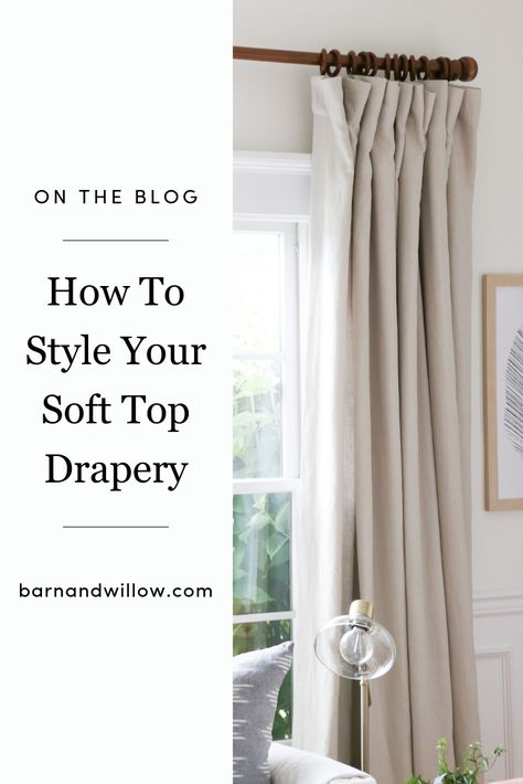 Not sure what to do after hanging up your drapery? Try these tips for styling your Soft Top drapery panels. Drapery Styles, Drapery Panels, Curtain Tie Backs, Window Frame, Soft Tops, Basic Shower Curtain, Style Guide, Like A Pro, How To Style