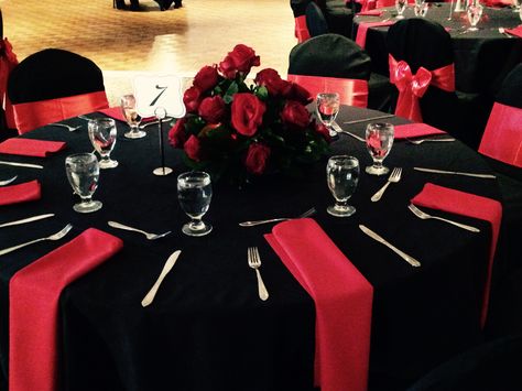 Red Black White Silver Wedding, Black And Red Centerpieces Wedding, Red And Black Wedding Arch, Red Black And Silver Wedding Centerpieces Table Decorations, Red Black And Silver Birthday Decor, Red And Black Wedding Ideas On A Budget, Black Red And Silver Wedding, Red Black And Silver Party Decoration, Red And Black Quinceanera Theme