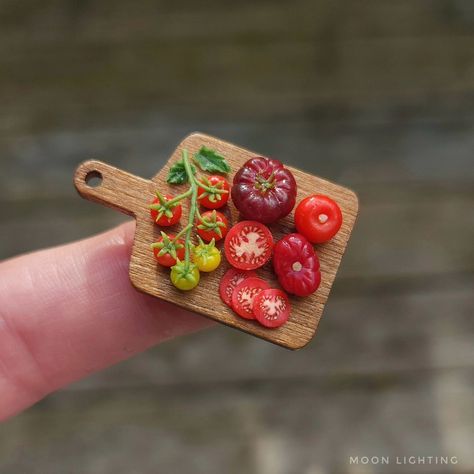 Tomato boards 🍅 . . . . . #tomatoes #polymerclayfood #polymerclay #miniature #polymerclayminiatures #miniaturetomatoes #cherrytomatoes Polymer Clay Tomato, Air Dry Clay Miniatures, Clay Tomato, Miniture Food, Air Clay, Tiny Food, Mirror Painting, Clay Miniatures, Dry Clay