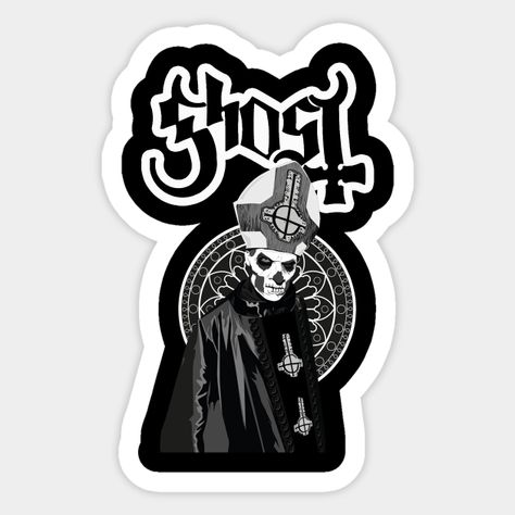 Band Stickers Printable, Ghost Tattoos, Ghost Stickers, Ghost Decor, Ghost Album, Ghost Tattoo, Band Stickers, Ghost Band, Band Ghost