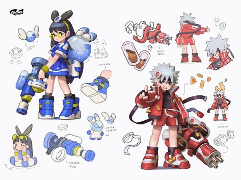 ArtStation - Marin Character Design 2d, Texture Rendering, Songkran Festival, Art Toys Design, Props Art, Concept Art Character, Game Concept, Game Character Design, Visual Development