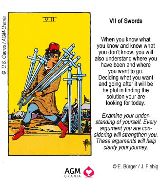 VII of Swords 7 Of Swords, Swords Tarot Meaning, Seven Of Swords, Tarot Interpretation, Swords Tarot, Learning Tarot Cards, Hidden Truths, Tarot Guide, Tarot Book