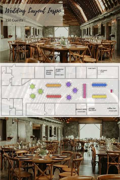 150 People Wedding Layout, Haley Davis, Neutral Boho Wedding, Nc Mountain Wedding, Wedding Layout, Indoor Wedding Receptions, Rustic Wedding Reception, Mountain Wedding Venues, Neutral Boho