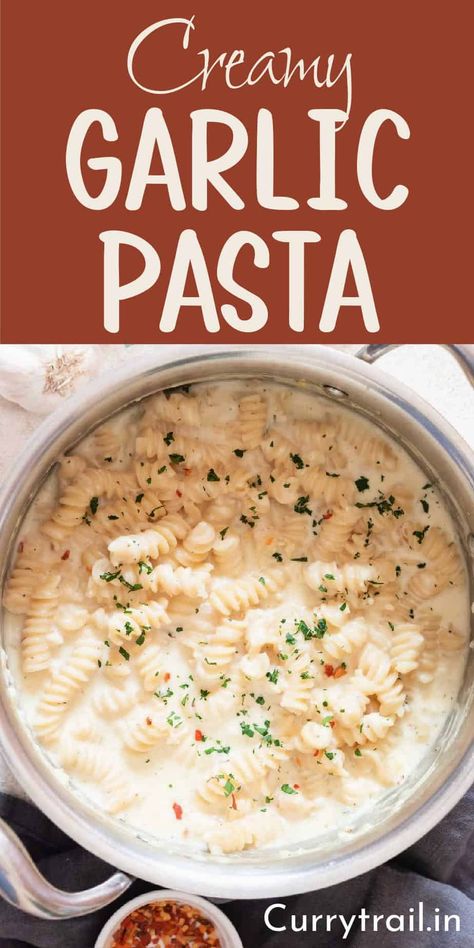 Cream Based Pasta Recipes, Knorr Creamy Garlic Shells Recipes, Pasta With Heavy Cream Recipes, Cellentani Pasta Recipes, Fusili Pasta Recipes, Creamy Garlic Shells, Pasta Heavy Cream, Garlic Shells, Creamy White Pasta