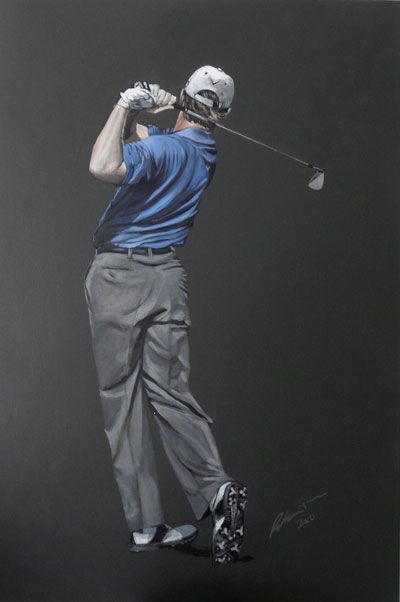 The Big Easy. Ernie Els. Golf Paintings, Golf Drawing, Ernie Els, Famous Golfers, Golf Painting, Golf Card Game, Dubai Golf, Acrylic Portrait Painting, Golf Pictures