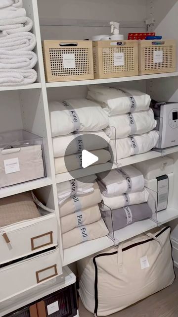 Comforter Closet Organization, Comforter Storage Closet, Walk In Linen Closet Design, Amazon Linen Closet Organization, Sheet Storage Ideas, Super Bowl Chiefs, Linen Closet Organization Ideas, Linen Closet Design, Closet Redesign