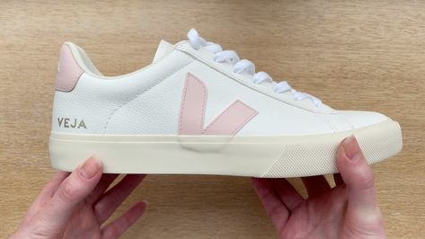 Veja Campo Sneakers, Pink Sneakers Outfit, Veja Shoes, European Shoes, Sporty Sneakers, Veja Sneakers, Shoes Too Big, Pink Sneakers, Sneakers Outfit