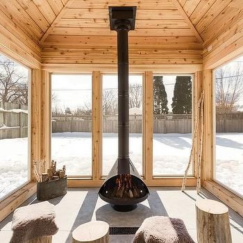 Deck/patio design, decor, photos, pictures, ideas, inspiration, paint colors and remodel - Page 2 Cabin Style Home, Cabin Style Homes, Americana Farmhouse, Wood Plank Ceiling, Modern Americana, Rustic Fireplace, Four Seasons Room, Cabin Living Room, Three Season Room