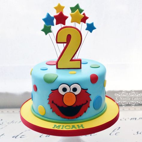 Elmo cake by K Noelle Cakes Small Elmo Cake, Elmo Birthday Cake 1st, Elmo Cake Ideas, Elmo Birthday Cake Boy, Elmo Cake For Boys, Elmo Cakes, Sesame Street Birthday Cake, Sesame Street Birthday Cakes, Elmo Birthday Cake