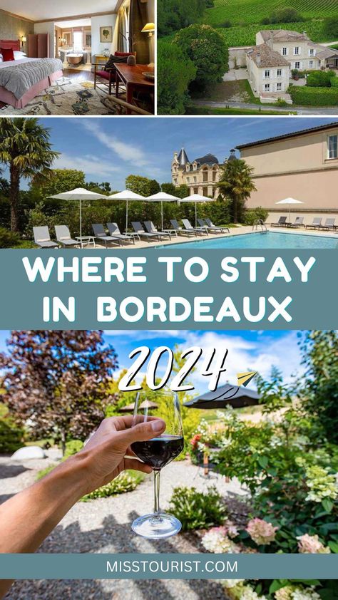 Situated on the Garonne River, Bordeaux is an excellent destination for all travelers, especially for wine lovers – but where to stay in Bordeaux? Read this post because not only will you learn about 6 areas to stay in the city, but I also went ahead and compared thousands of hotels to give you only the ones I’d personally stay in. #2024traveldestinations #travelfrance #france Bordeaux Wine Tasting, Where To Stay In Bordeaux France, Bordeaux France Travel, Burgundy France Travel, Bordeaux Itinerary, Wine Bordeaux France, 2024 Travel, Bordeaux France, France Travel Guide