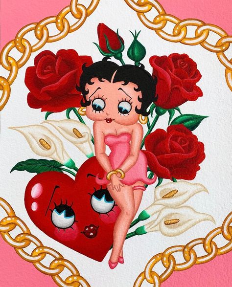 Flower Making Tutorial, Valentine Drawing, Bff Cards, Valentine Cartoon, Valentines Day Drawing, Mini Diy, Betty Boop Art, Betty Boop Pictures, Handmade Paper Crafts