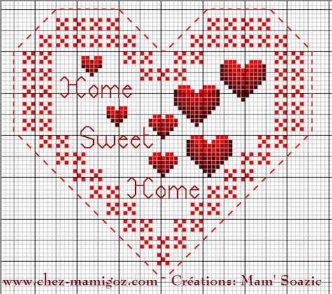 Valentines Patterns, Cross Stitch Heart, Cross Stitch Patterns Free, Free Cross Stitch, Cross Stitch Charts, Cross Stitch Art, Christmas Cross Stitch, Home Sweet Home, Blackwork