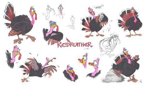 Red Feather Feather Character Design, How To Render Feathers, Feather Concept Art, Feathered Creature Design, Disney Birds Character, Disney Birds, Pirate Illustration, Cartoon Birds, Cartoon Monsters