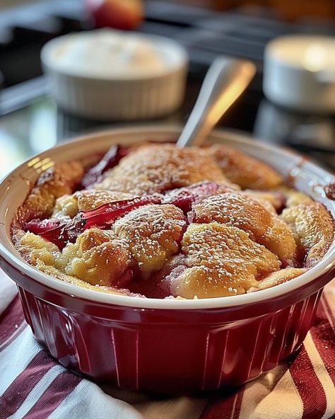 Joli Recipes Sticky Rhubarb Pudding, Rhubarb Pudding, Puddings, Granulated Sugar, Rhubarb, Custard, Purpose Flour, 1 Cup, Homemade Recipes