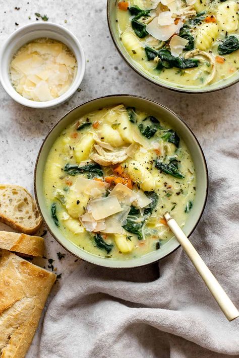 Creamy Chicken Gnocchi Soup, Creamy Chicken Gnocchi, Chicken Gnocchi Soup Recipe, Gnocchi Recipes Soup, Chicken Potato, Chicken Gnocchi, Comforting Soup, Chicken Gnocchi Soup, Potato Gnocchi