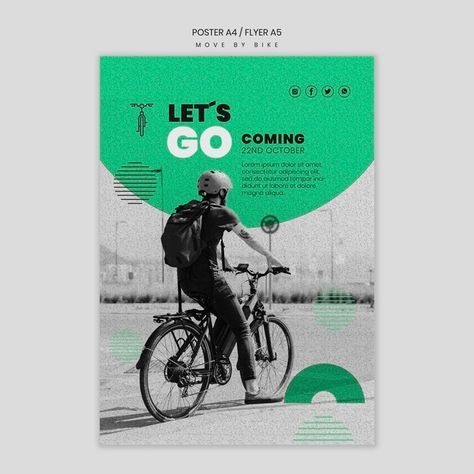 Editorial Poster Design, Cycling Posters Graphic Design, Cycle Studio, Bicycle Poster, Inspiration Poster, Design Campaign, Cycling Posters, Business Branding Inspiration, Social Media Branding Design