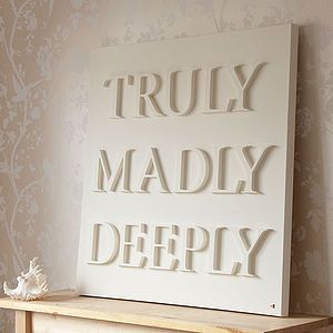 Awesome! Savage Garden, Monochromatic Art, Canvas Letters, Madly Deeply, Truly Madly Deeply, Canvas Paint, Wooden Letter, Love Canvas, Master Bed