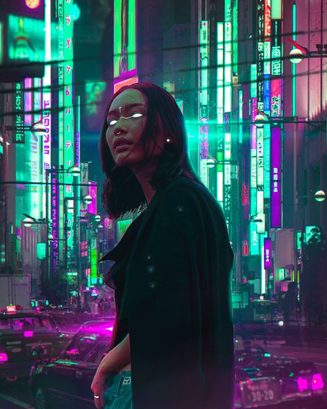 Cyberpunk Mode, Laser Keyboard, Art Cyberpunk, Neon Noir, Eyes Artwork, City At Night, Cyberpunk Girl, Cyberpunk Aesthetic, Cyberpunk City