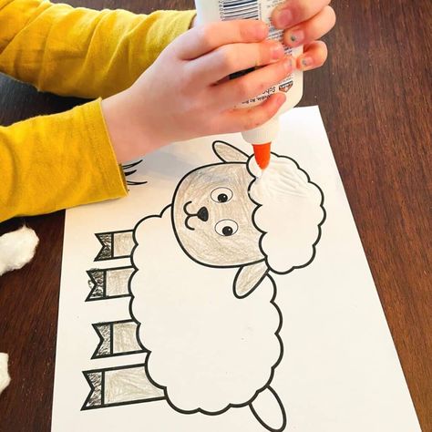 The Lost Sheep Craft Preschool, Sheep Paper Plate Craft, Sheep Craft For Preschoolers, Sheep Art Preschool, Preschool Sheep Craft, Lamb Template Free Printable, Sheep Coloring Pages Free Printable, Mary Had A Little Lamb Craft, The Lord Is My Shepherd Craft