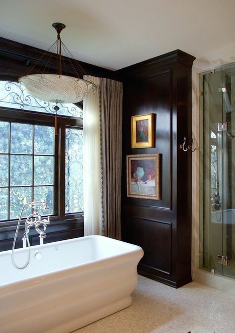 Discover the new black in interior design! - laurel home Parisian Bathroom, Vintage Tub, Bad Inspiration, Pool Design, Vintage Bathroom, Bath Tub, Traditional Bathroom, Black Bathroom, Beautiful Bathrooms