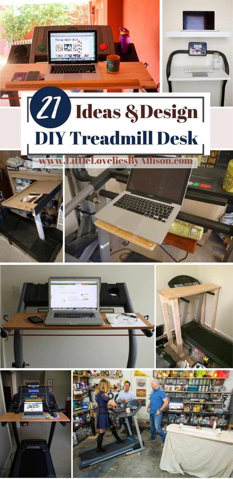 21 Ways To Build A DIY Treadmill Desk Like A Pro Diy Treadmill Desk Ideas, Diy Desk Over Treadmill, Desk Over Treadmill, Treadmill Desk Home Office, Treadmill Desk Diy, Diy Treadmill Desk, Diy Treadmill, Diy Standing Desk, Treadmill Desk