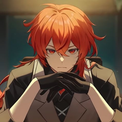 Genshin Impact Pfp Icon, Diluc Genshin Impact, Genshin Impact Pfp, Red Head Boy, Red Hair Men, Icon Profile, Redhead Men, From Tiktok, Boy Character