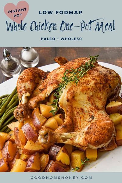 Red Potatoes And Green Beans, Instant Pot Whole Chicken, Chicken Melt, Potatoes And Green Beans, Paleo Dinners, Whole Chicken Recipes, Pot Dinners, Healthy Instant Pot Recipes, Whole30 Recipes