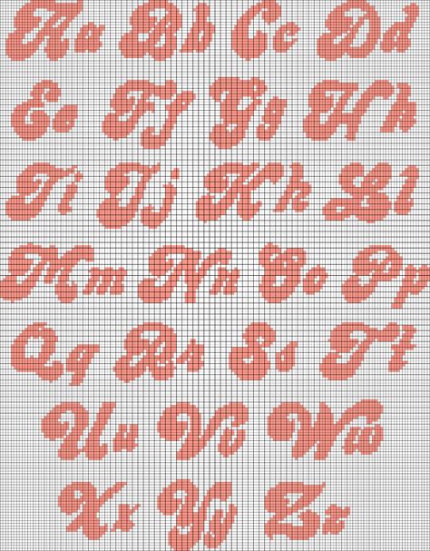 Alphabet Grid Pattern, Groovy Cross Stitch Font, Cursive Pixel Letters, Groovy Cross Stitch Pattern, Pixel Crochet Letters, Pixel Art Pattern Letters, Pixel Grid Alphabet, Seed Bead Letters, Crochet Alpha Pattern Letters