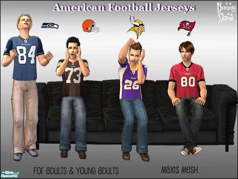 *Bunny*'s American Football Jerseys Part 7 Sims 4 Cc Football Jersey, Jersey Outfits, Football Jersey Outfit, American Football Jersey, Foot Ball, Jersey Outfit, Sims 4 Cc, The Sims Resource, Sims Resource