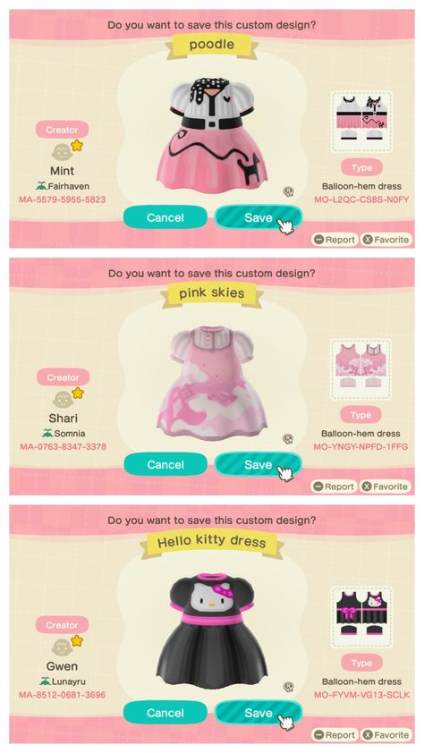 Acnh Barbie Outfit, Animal Crossing Y2k Clothes Codes, Acnh Designer Clothes Codes, Animal Crossing Dress Design Pattern, Acnh Cute Codes, Animal Crossing Design Codes Clothes Y2k, Animal Crossing Custom Design Clothes, Acnh Summer Outfits, Acnh Outfit Code