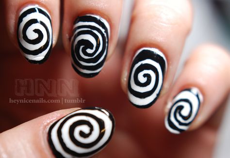 Swirls (= Hypnotic Nails, Spiral Nails, Swirly Nails, Claire's Nails, Smart Nail, Swirl Tattoo, Smart Nails, Hand Painted Nail Art, Swirl Nails