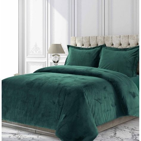 King Duvet Set, Velvet Duvet, Green Duvet Covers, King Duvet Cover Sets, Luxury Bedding Sets, Bedroom Green, Duvet Bedding, Duvet Covers Twin, King Duvet Cover