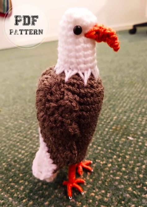 Crochet Bald Eagle PDF Amigurumi Free Pattern Eagle Amigurumi, Animal Crochet, Crochet Collection, Crochet Amigurumi Free Patterns, Crochet Amigurumi Free, Crochet Lovers, Amigurumi Free, Amigurumi Toys, Amigurumi Free Pattern