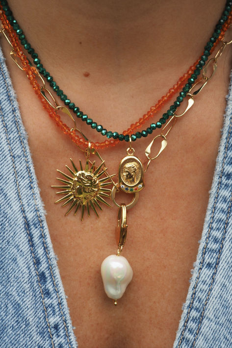 Hermina Athens Jewelry at Selini
- Sun Tarot Crystal Necklace
- Hygeia Stardust Crystal Necklace
- Selini Chain
- Mother of Pearl Clip on Charm Goddess Of Health, Diy Choker, Homemade Necklaces, Fall Shoot, Beautiful Beaded Necklaces, Necklace Stack, Clip On Charms, Hippie Necklace, Pearls Necklace